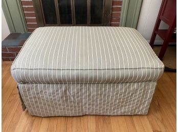 Large Ottoman In Sage & Cream Stripe By Rowe