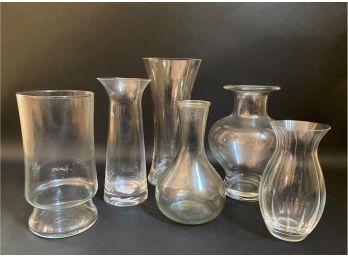 Assorted Clear Glass Floral Vases