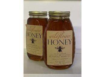 Two Unopened Jars Of Wildflower Honey