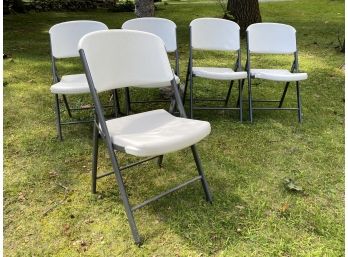 Five Lifetime Folding Chairs