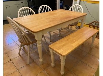 Farmhouse Table, Chairs & Bench