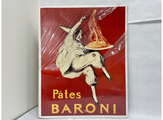 PATES BARONI Italian Spaghetti Pasta Vintage AD Poster