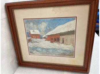 Framed Print Of Claude Monet's 'Red Barns Of Norway'