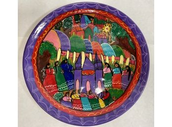 Decorative Plate, Hand-painted Terracotta