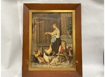 Vintage Framed Print Of Anker's 'Poultry Yard'