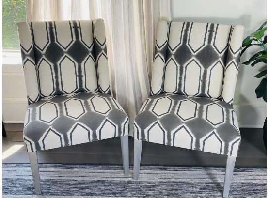 Pair Of Dining Chairs - Great Fabric!