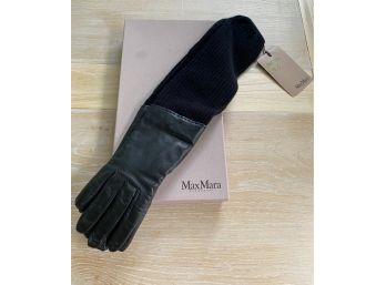Max Mara Leather And Cashmere Gloves - NEW