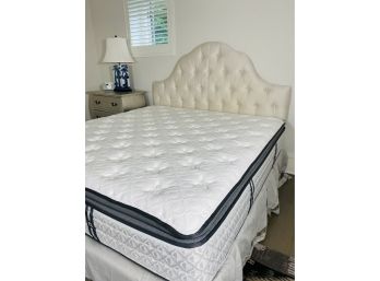 Upholstered King Bed & Luxury Firm Euro Pillow Top Mattress