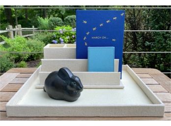 Office Decor  - Rabbit Paperweight, NEW Sloan Stationery Writing Book, Organizer