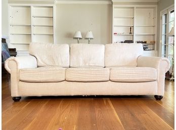 A High Quality Custom Down Stuffed Deep Linen Sofa