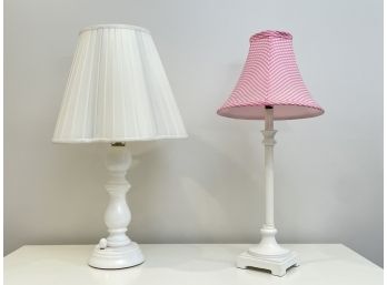 A White Painted Wood Lamp Pairing
