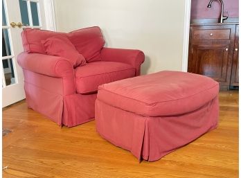 A Comfy Arm Chair And Ottoman By Robin Bruce