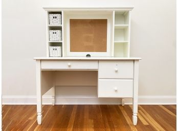 A Painted Wood Desk And Hutch Top By Pottery Barn