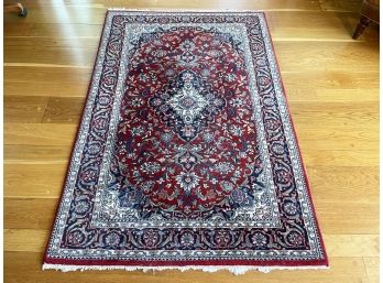 A Vintage Hand Knotted Wool Isfahan Carpet