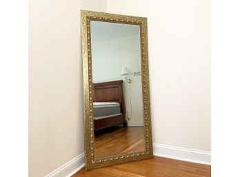 A Large Decorative Beveled Mirror In Gilt Wood Frame