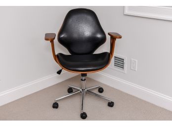 Anji Senda Home Supplies Leather And Wood Rotating Adjustable Chair