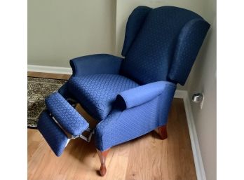 Blue Fabric Recliner Chair
