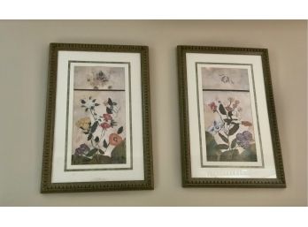Pair Framed  Floral Prints