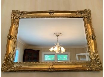 Beautiful Carved Gilt Mirror With Beveled Glass