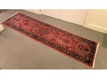 Sarouk 2.5' X 9.5' Hand Knotted Wool Carpet Runner - Made In Iran