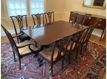 Set Of 8 Chippendale Style Mahogany Dining Chairs - TABLE NOT INCLUDED