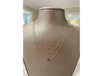 Two Fashion Necklaces With Blue Accent Stones