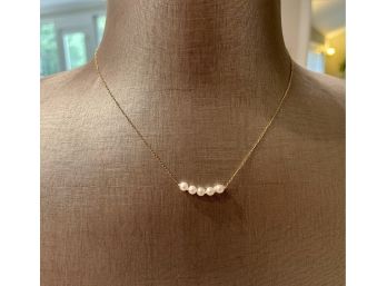 Delicate 14K Gold & Pearl Necklace