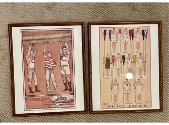 Two Ivy League Crew Themed Reproduction Framed Prints