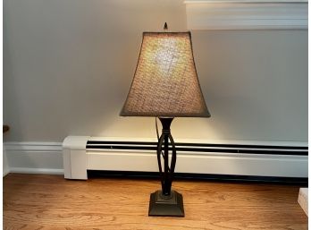 Table Lamp With Square Burlap Shade