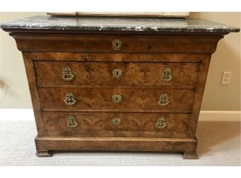 Incredible French Walnut Commode With Marble Top Purchased In London