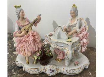 SANDIZELL HOFFNER & Co. Germany Porcelain Women Playing Instruments