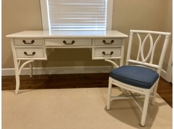 Hand Painted Spacious Wooden Desk With Chair