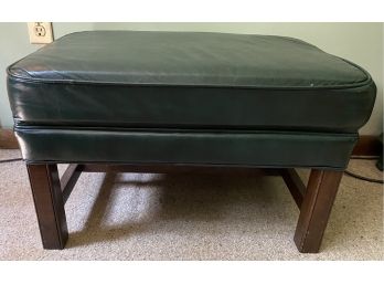 Green Leather Ottoman