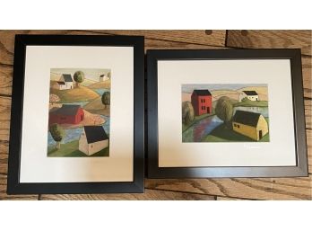 Two Pastels Signed R. Farrucci