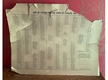 List Of Voters For Town Of Canaan 1948