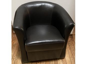 Brown Pleather Swivel Chair