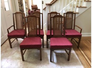 Vintage Caned Back Dining Chairs- Set Of 6