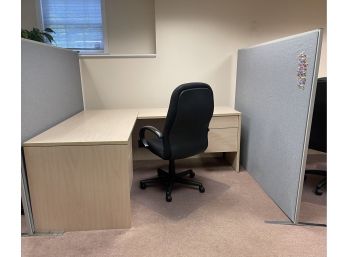 Office- L Shaped Desk, Chair & Divider 2 Of 2