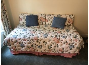 Simple Daybed W Quilted Floral Bolster Back Wedge Cushions & Daybed Cover