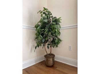 Natural Branch Faux  Tree In A Metal Planter