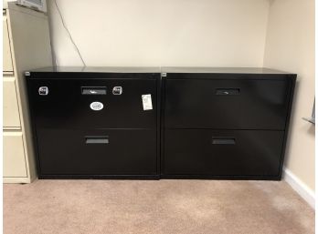 Black Metal File Cabinets - Set Of 2