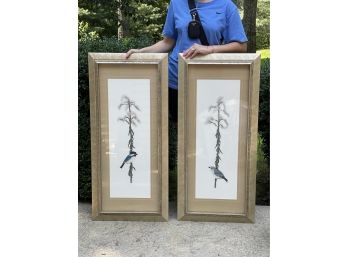 A Pair Of Limited Edition Chinoiserie Style Colored Etchings - Pencil Signed & Numbered