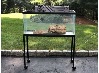 Reptile Glass Tank Terrarium W Wheeled Metal Stand