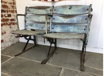 Original Yankee Stadium Wooden Double Seats