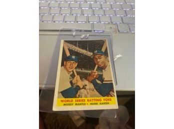 Vintage World Series Batting Foes Hank Aaron Mickey Mantle