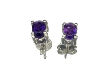 0.4k 0.85CT Oval Cut Amethyst Solitaire Sterling