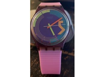 Swatch With Pink Band And Multi Color Design Awesome !!!!!