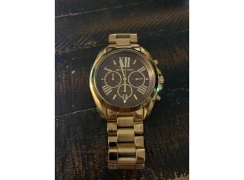 Michael Kors  Chronograph Watch In Gold And Maroon
