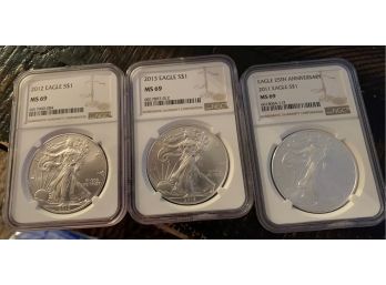 3 Ms 69 1998-2000  Eagle S$1 - Silver Coins