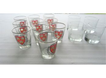 2 Sets Of Harvard University Drinking Glasses Tumblers